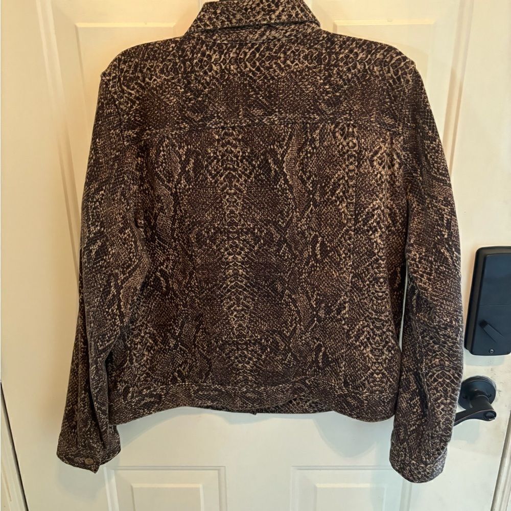 Chaps Brown Python Print Jacket size XL - Picture 4 of 6